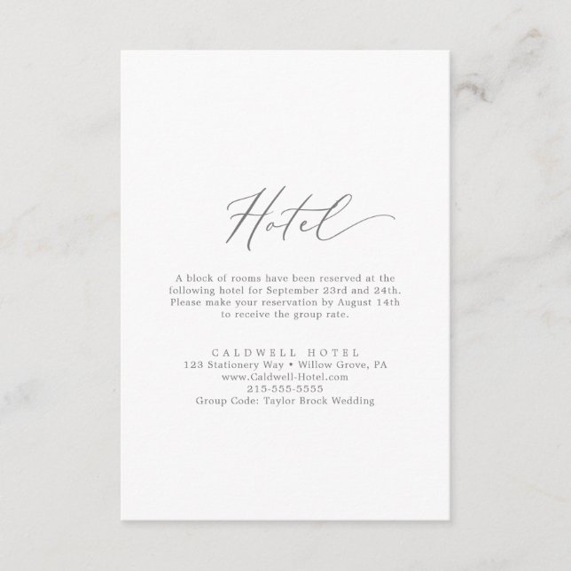 D'accompagnement Carte de boîtier de l'hôtel Silver Calligraphy (Devant)