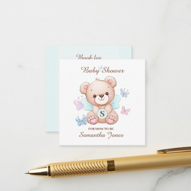 D'accompagnement Carte de boîtier de message du carnet de baby show (Devant/Arrière en situation)