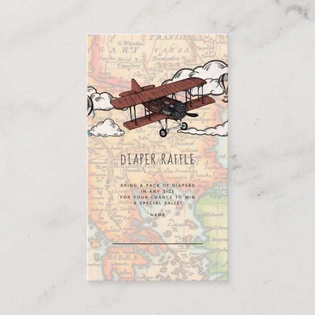 D'accompagnement Carte de boîtier de rabat de l'avion vintage (Devant)