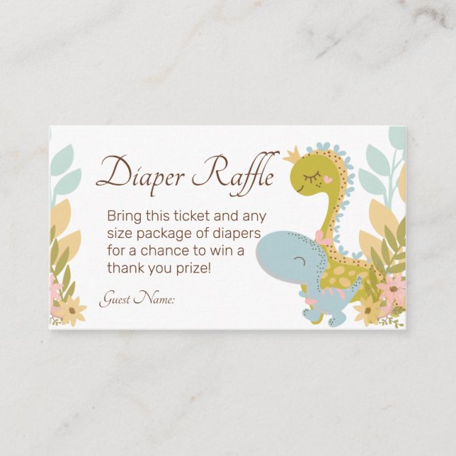 D'accompagnement Carte de boîtier de rabat Dinosaur Diaper (Devant)