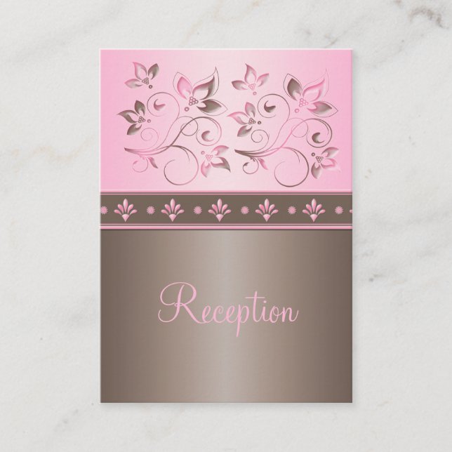 D'accompagnement Carte de boîtier de réception Mocha et rose Floral (Devant)