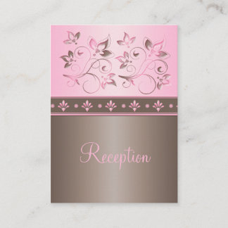 D'accompagnement Carte de boîtier de réception Mocha et rose Floral