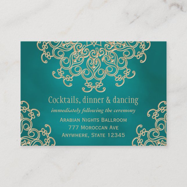 D'accompagnement Carte de boîtier de réception turquoise Gold India (Devant)