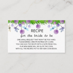 D'accompagnement Carte de boîtier de recette florale pourpre