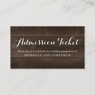 D'accompagnement Carte de boîtier de ticket d'entrée rustique