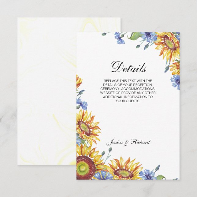 D'accompagnement Carte de boîtier Détails de l'aquarelle Ukraine (Devant / Derrière)