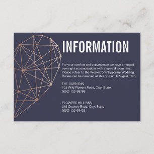 D'accompagnement Carte de boîtier d'informations Coeur or Rose