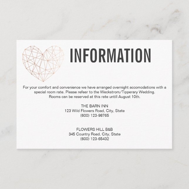 D'accompagnement Carte de boîtier d'informations | Géométrique or R (Devant)