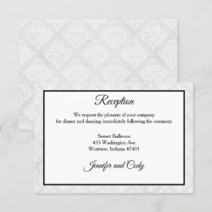 D'accompagnement Carte de boîtier d'invitation mariage damassé