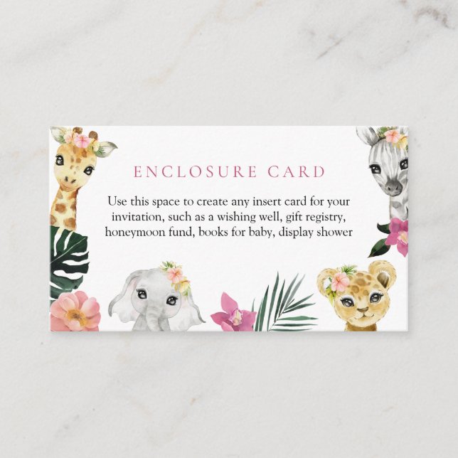 D'accompagnement Carte de boîtier du Baby shower Little Wild One Ju (Devant)