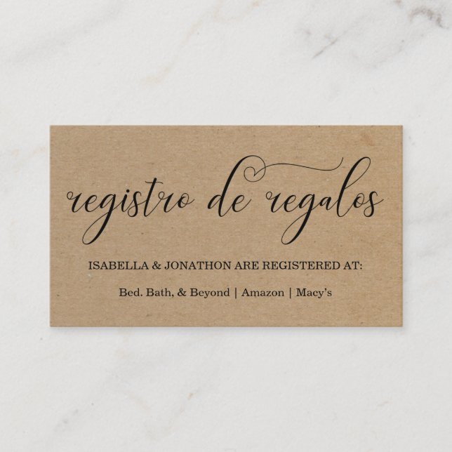 D'accompagnement Carte de boîtier du Registre espagnol de calligrap (Devant)