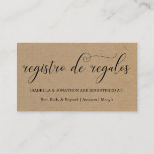 D'accompagnement Carte de boîtier du Registre espagnol de calligrap