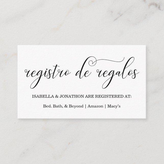 D'accompagnement Carte de boîtier du Registre espagnol de calligrap (Devant)