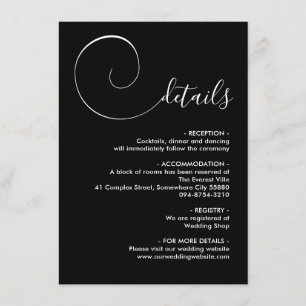 D'accompagnement Carte de boîtier du script de calligraphie noir