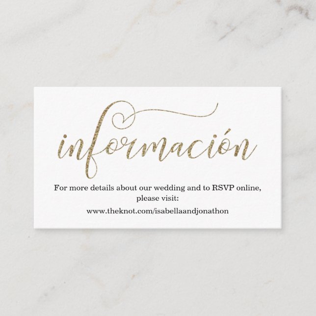 D'accompagnement Carte de boîtier du site Web Mariage de calligraph (Devant)
