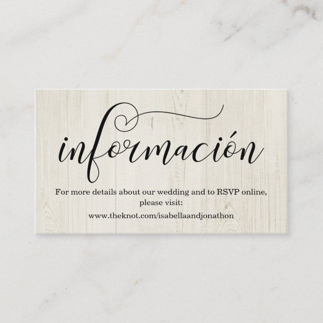 D'accompagnement Carte de boîtier du site Web Mariage de calligraph (Devant)