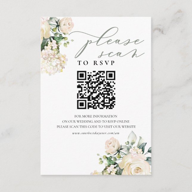 D'accompagnement Carte de boîtier du site Web mariage QR Code RSVP  (Devant)