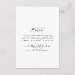 D'accompagnement Carte de boîtier élégante Script Hotel