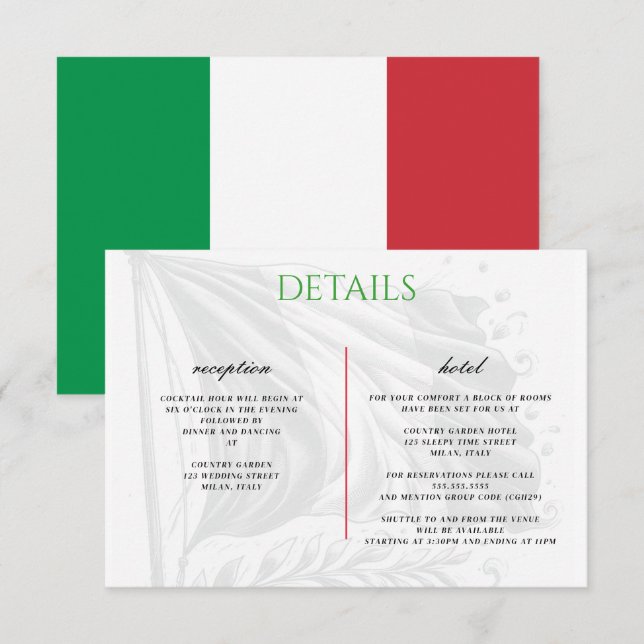 D'accompagnement Carte de boîtier en couple Italie (Devant / Derrière)