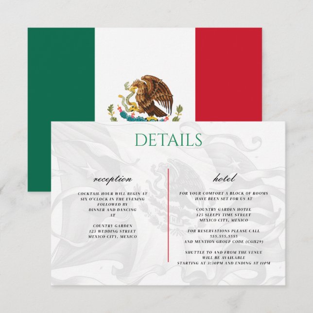 D'accompagnement Carte de boîtier en couple mexicaine (Devant / Derrière)