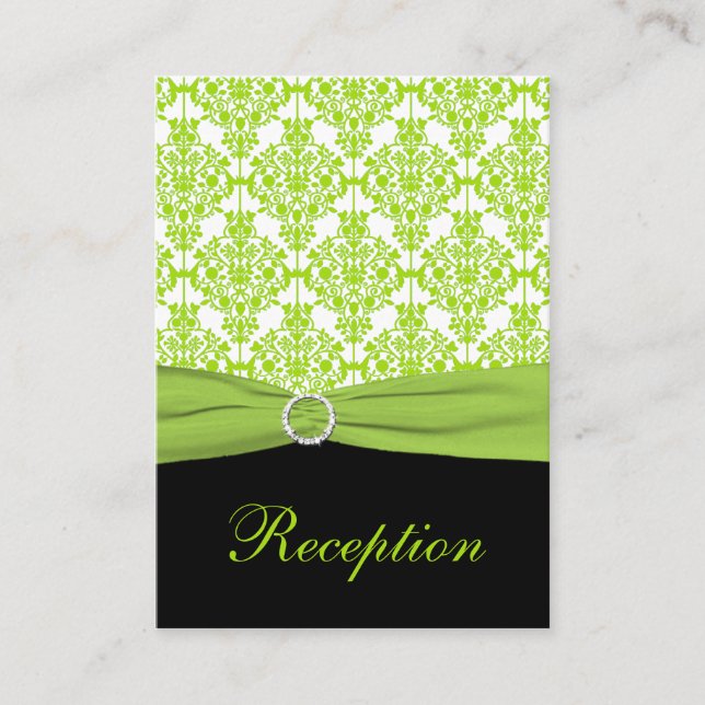 D'accompagnement Carte de boîtier en Damas noir et vert citron (Devant)