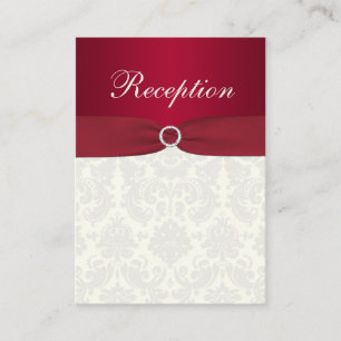 D'accompagnement Carte de boîtier en rouge et ivoire Damask