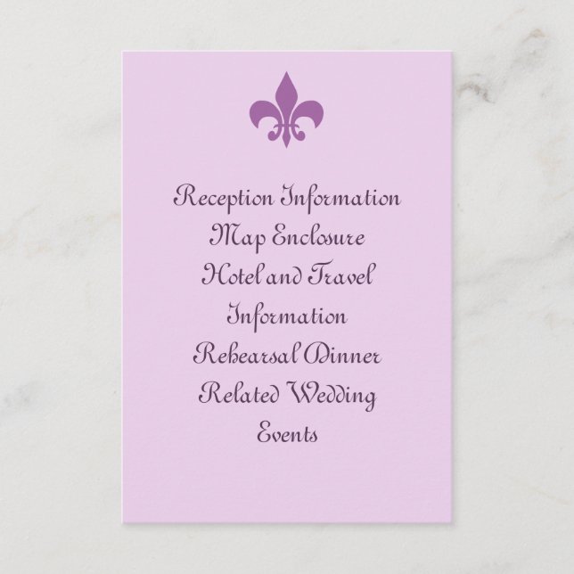 D'accompagnement Carte de boîtier Fleur de Lise à Lilacs (Devant)