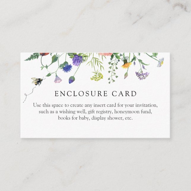 D'accompagnement Carte de boîtier Fleurs sauvages et Abeille (Devant)