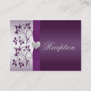 D'accompagnement Carte de boîtier floral argenté et violet