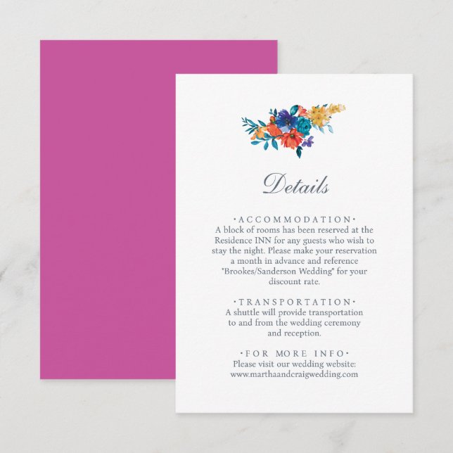 D'accompagnement Carte de boîtier floral moderne et élégant (Devant / Derrière)