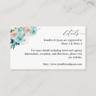 D'accompagnement Carte de boîtier floral rose turquoise et bleu