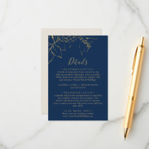 D'accompagnement Carte de boîtier Gilal Floral Navy & Gold Details