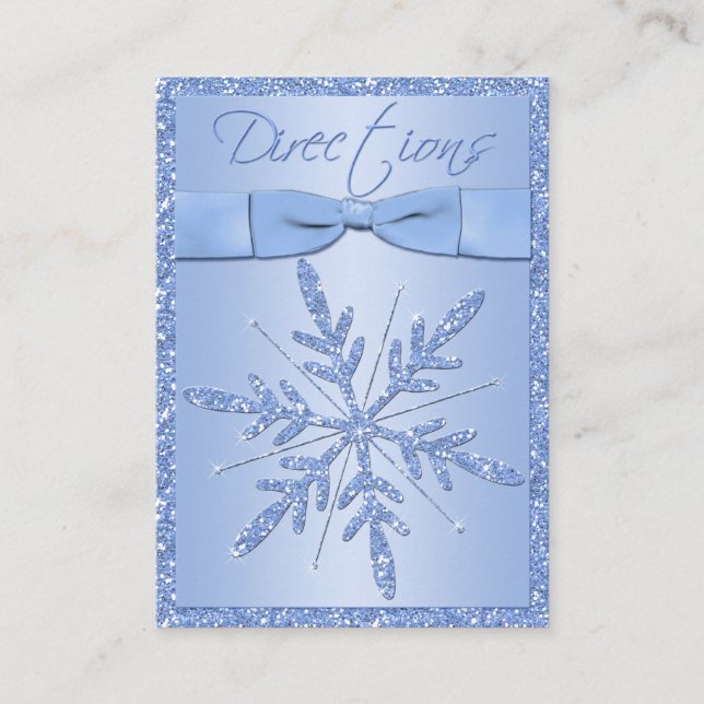 D'accompagnement Carte de boîtier Glittery Blue Snowflake Direction (Devant)