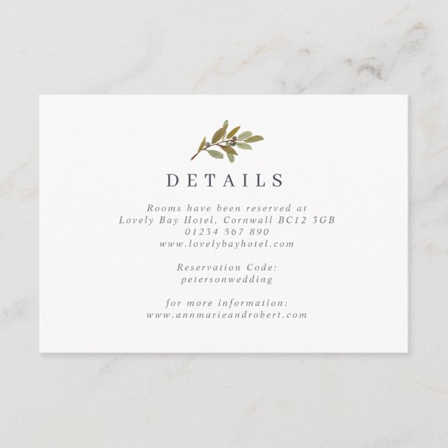 D'accompagnement Carte de boîtier Mariage à branche d'olivier rusti (Devant)