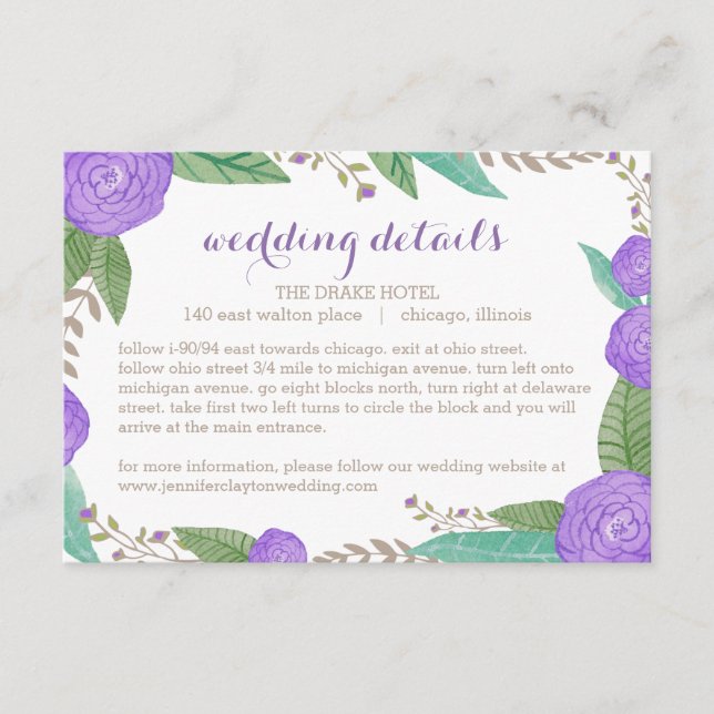D'accompagnement Carte de boîtier Mariage à fleurs peintes (Devant)