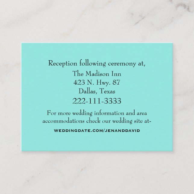 D'accompagnement Carte de boîtier Mariage Aquamarine (Devant)