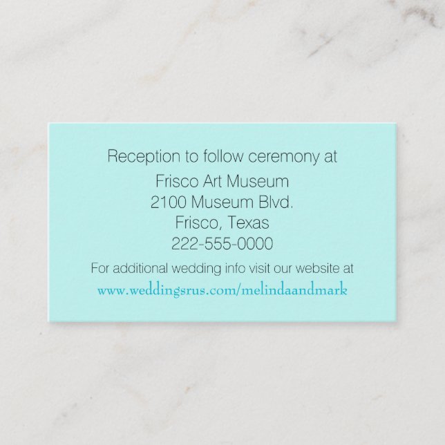 D'accompagnement Carte de boîtier Mariage Aquamarine (Devant)