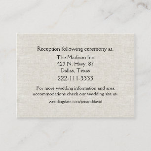 D'accompagnement Carte de boîtier Mariage Chic Lin Look
