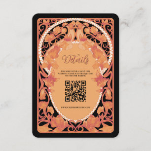 D'accompagnement Carte de boîtier Mariage de code QR Art Nouveau