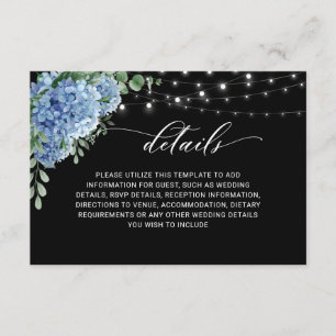 D'accompagnement Carte de boîtier Mariage de Lanterne Boho Blue Hyd