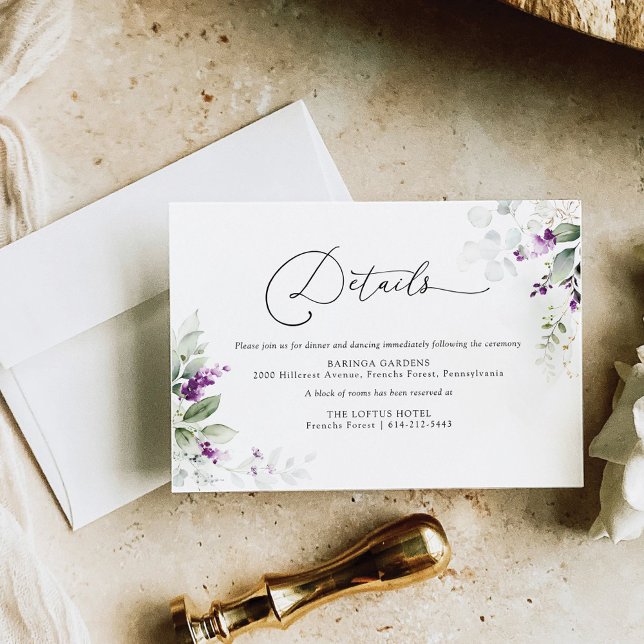 D'accompagnement Carte de boîtier Mariage de lavande vert violet (Créateur téléchargé)