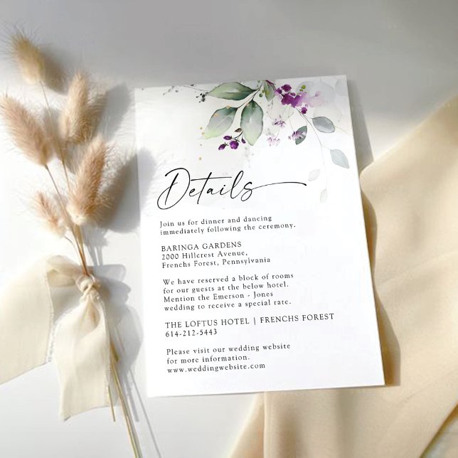 D'accompagnement Carte de boîtier Mariage de lavande vert violet (Créateur téléchargé)