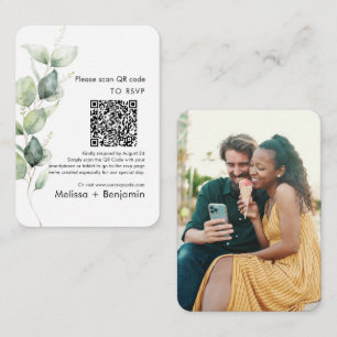 D'accompagnement Carte de boîtier Mariage Eucalyptus QR Code RSVP