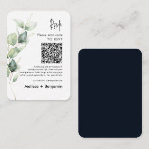 D'accompagnement Carte de boîtier Mariage Eucalyptus QR Code RSVP