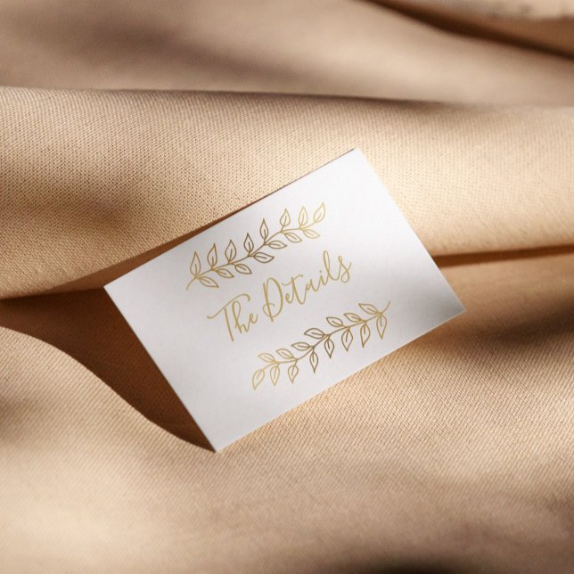 D'accompagnement Carte de boîtier mariage feuille Gold (Gold Effect Leaves wedding enclosure card is)