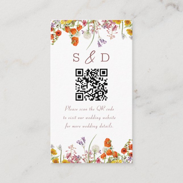 D'accompagnement Carte de boîtier Mariage fleur sauvage (Devant)