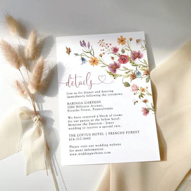 D'accompagnement Carte de boîtier Mariage fleur sauvage (Créateur téléchargé)