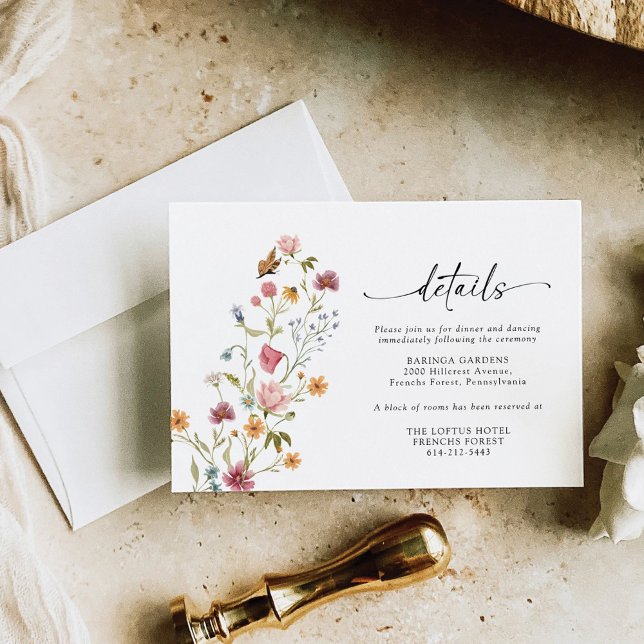 D'accompagnement Carte de boîtier Mariage fleur sauvage (Créateur téléchargé)