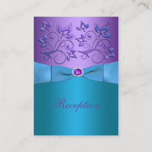 D'accompagnement Carte de boîtier Mariage Floral violet et Turquois