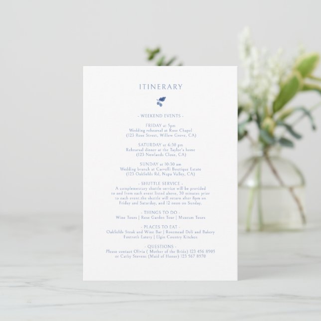 D'accompagnement Carte de boîtier Mariage Itinéraire Monogramme Flo (Debout devant)